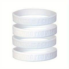 4pcs Inspirational Quote Silicone Bracelet