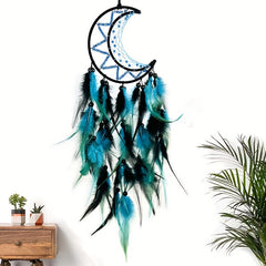 Moon Dream Catcher Hanging Decoration Woven Feather Wall Decoration