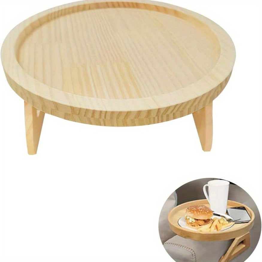 Portable Foldable Wooden Sofa Armrest Tray