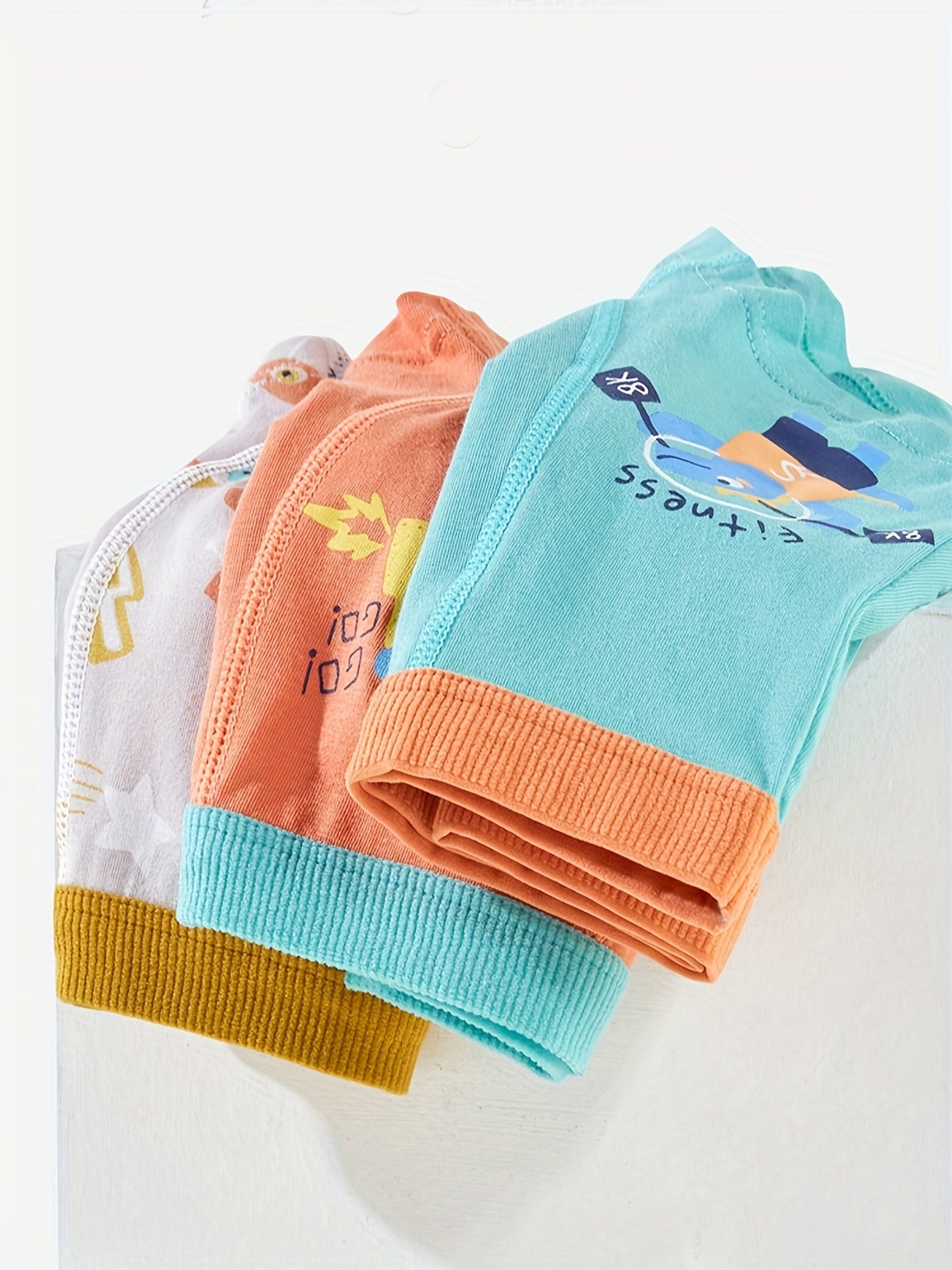 3pcs Boys Boxer Briefs Dinosaur Driving Car Print