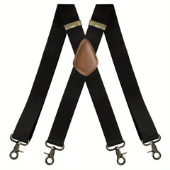 Men's Adjustable Elastic Suspenders Trouser Braces 3X back 4 Snap Hooks