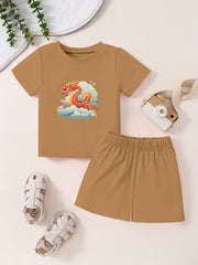Toddlers 2pc Cartoon Pattern Cotton Set