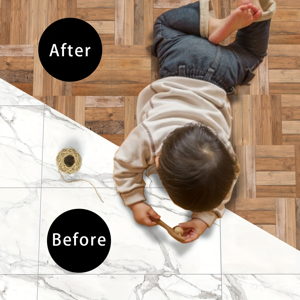 Classic Wood Grain Pattern Stair Stickers Self-adhesive Wallpaper