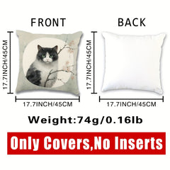1pc Cat Throw Pillow Covers Printed Throw Pillowcase