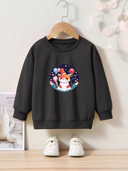 Lovely Kitty In The Snow Crew Neck Sweatshirt