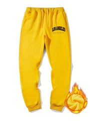 Men's LA Print Drawstring Fleece Sweatpants