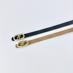 Golden Snap Buckle Belt Solid Frosted Casual Belt For Women