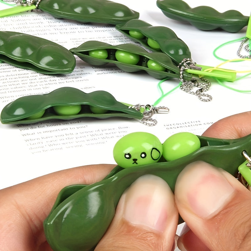Squeeze Bean Keychain Decompression Toy Creative Keyring Pendant