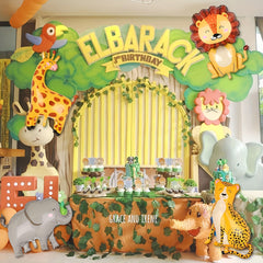 4pcs Jungle Safari Animals Balloons Giant Lion Leopard Elephant Giraffe Foil Hel