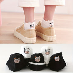 Girls Cow Pattern Socks Breathable Comfy Children s Socks