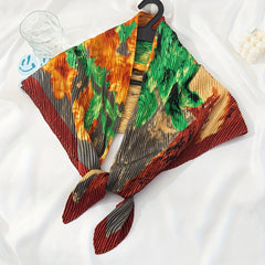 Vintage Tie Dye Print Scarf Classic Shawl Hijab Silk Bandana Women Neckerchief
