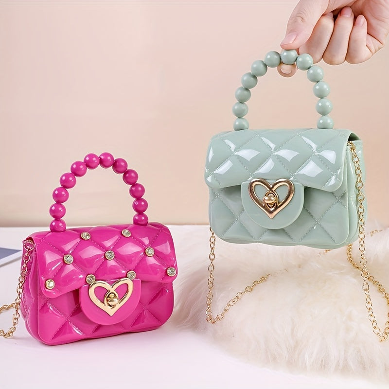 Girls Jelly Tote Handbag With Chain Candy Crossbody Bag