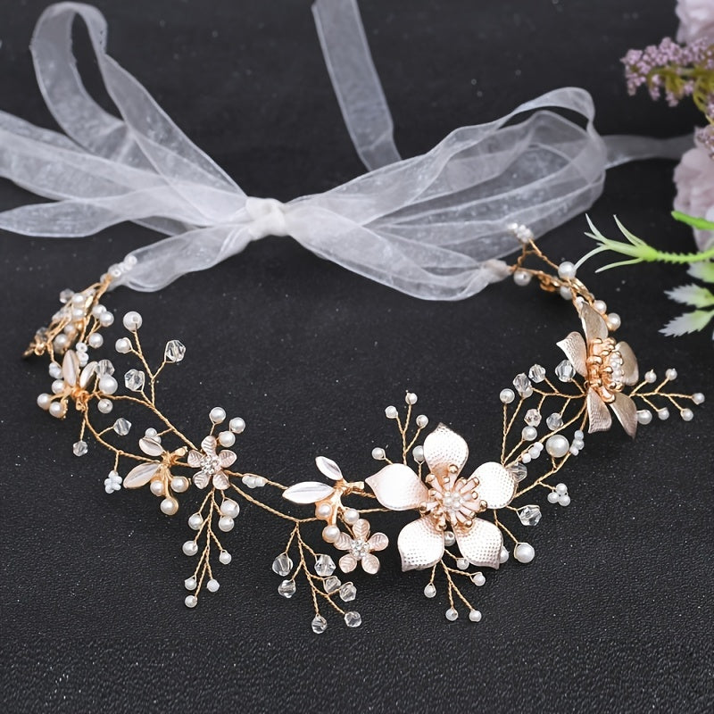Bridal Headband Necklace Rhinestone Wedding Hair Accessories