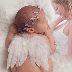 Newborn Angel Feather Leaf Hairband Set