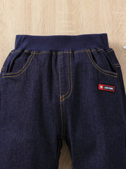 Boys Elastic Waist Denim Jeans Sweatpants
