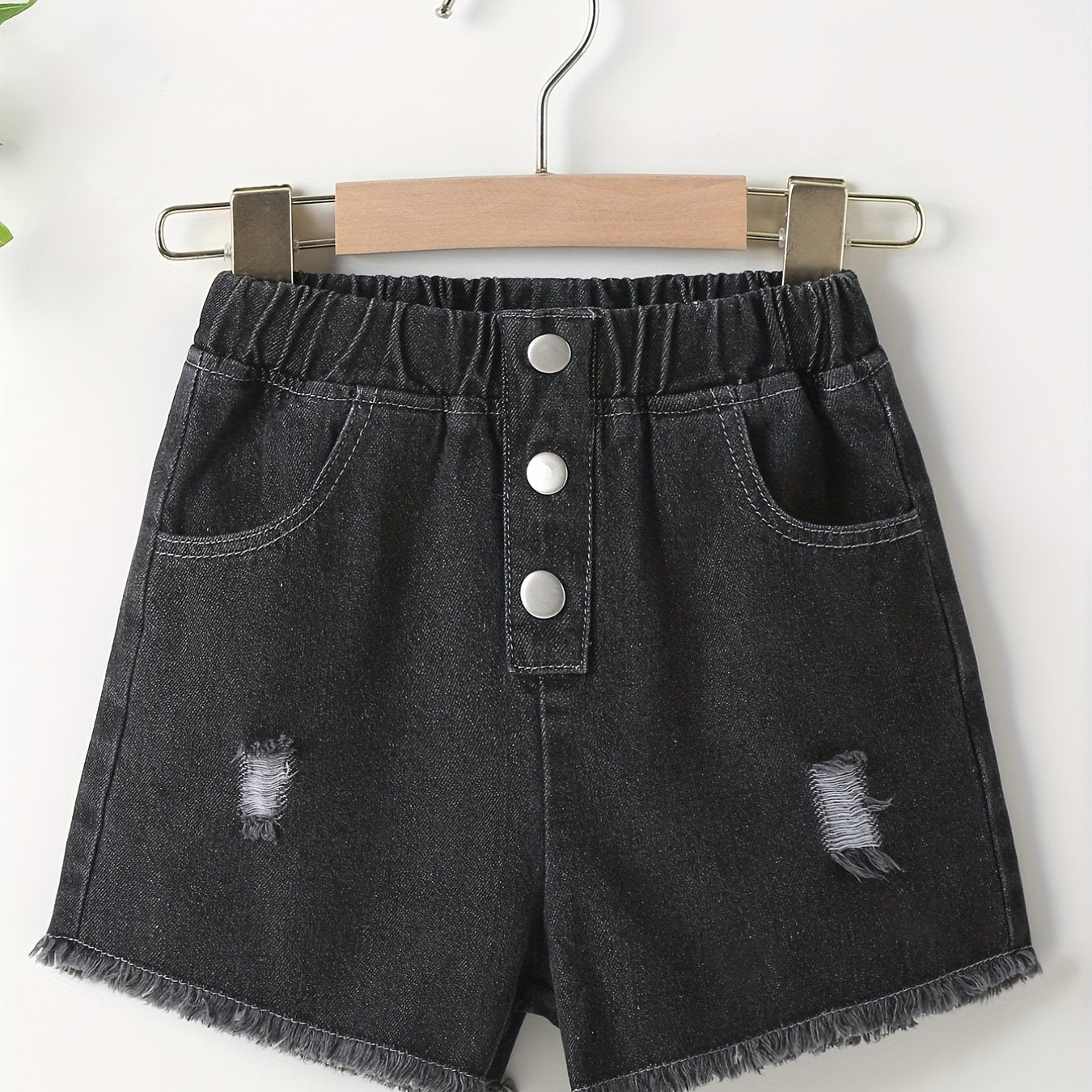 Girls' Casual Ripped Denim Shorts For Summer