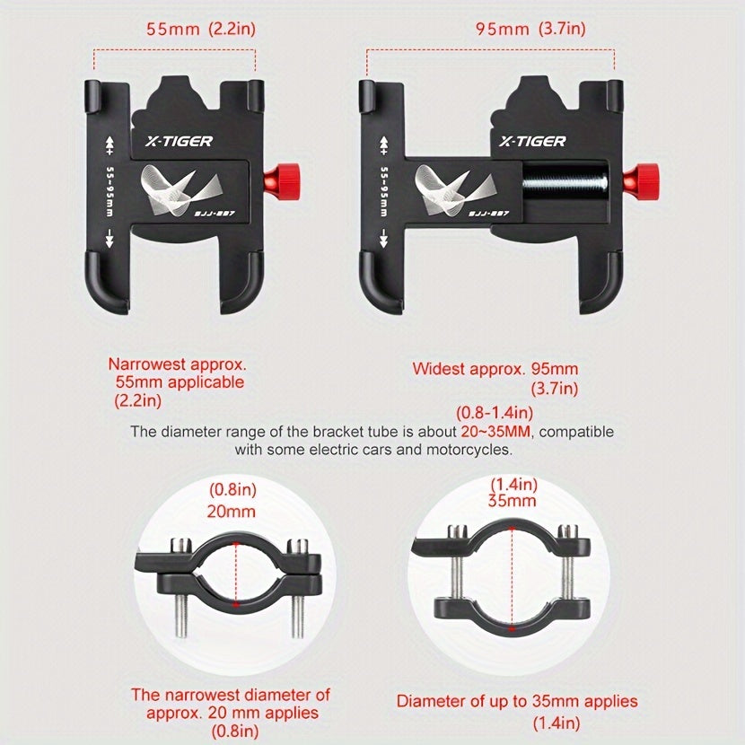 Universal Non Slip Bike Handlebar Phone Mount Clip