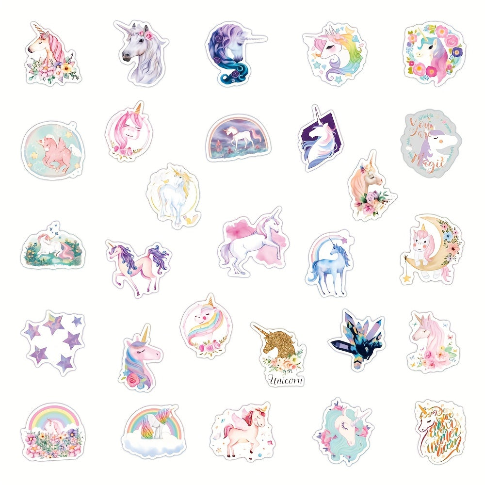 50pcs Golden Onion Unicorn Graffiti Stickers Matte Paper