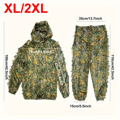 Lightweight Camo 3D Leafy Suit w/ Hood - Stay Hidden & Comfortable Outdoors