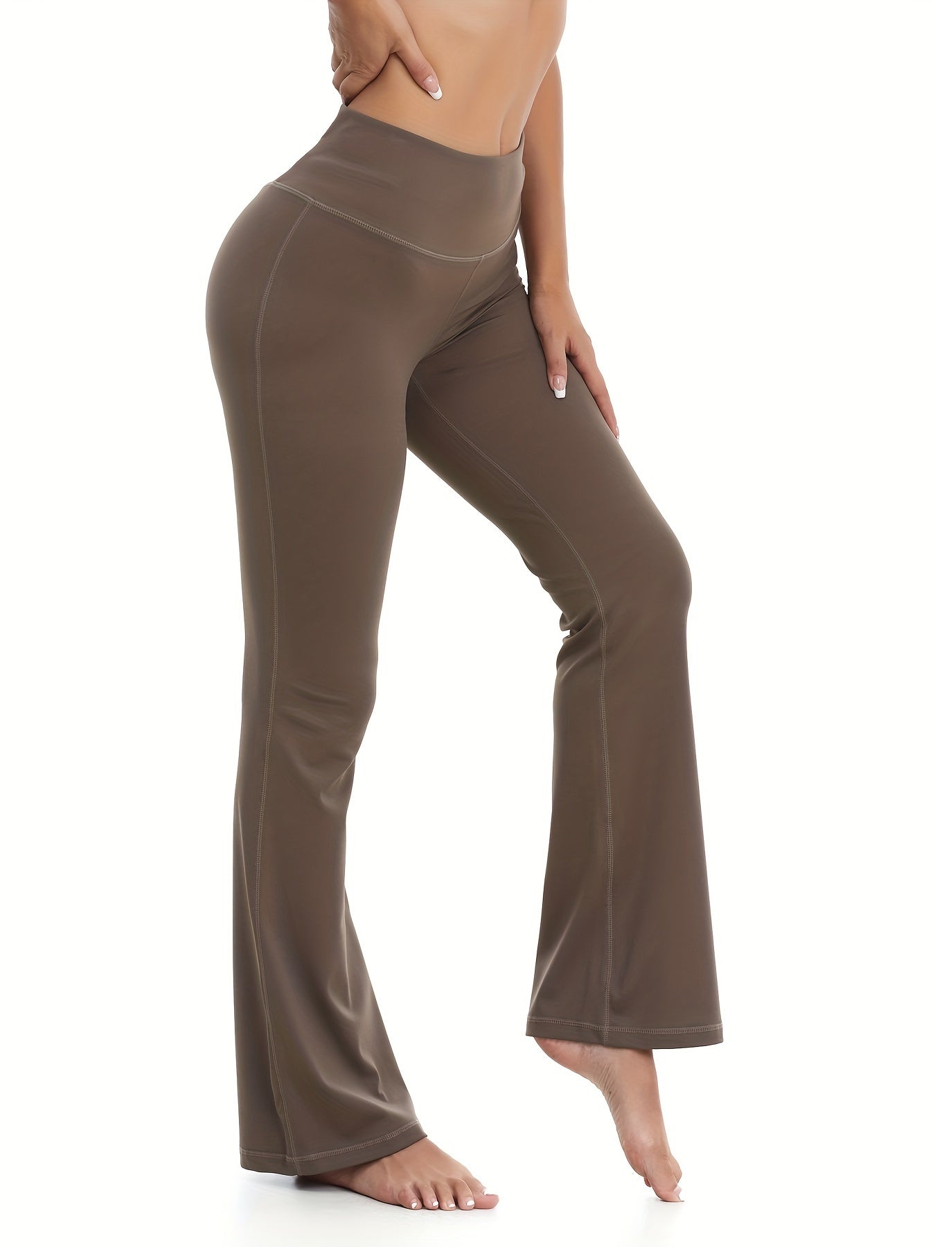 Women's Soft Bootcut Pants Tummy Control High Waist Flare Pants