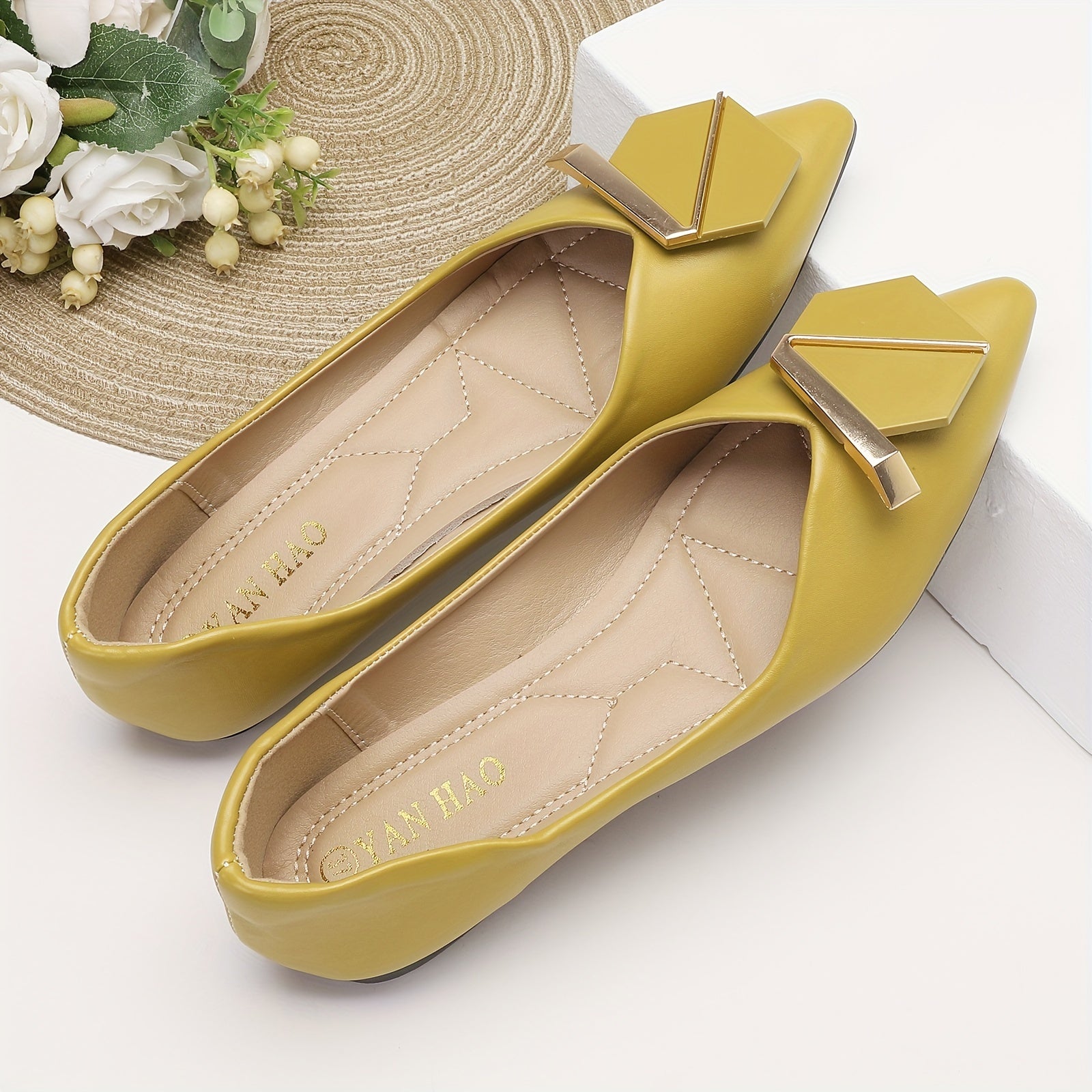 Geometric Decor Slip-On Flat Shoes for Women