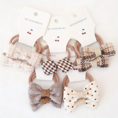 10pcs Girls Flower Hair Bows Elastic Hair Ties & Scrunchies