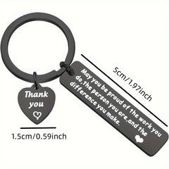 2pcs Heart Pendant Engraved Metal Keychain Graduation