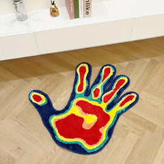 Soft Palm Shape Rug Multicolor Flocking Material Decor