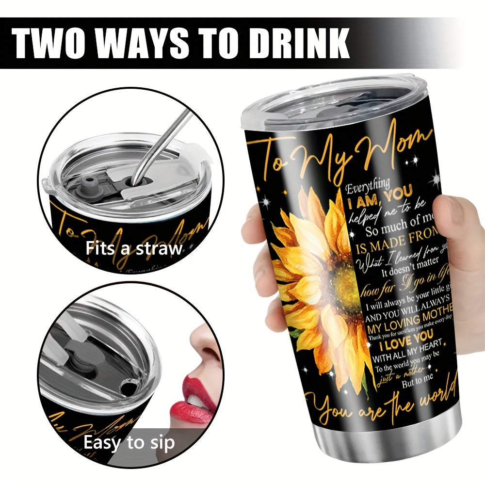 20oz Flower Pattern Insulated Water Bottle