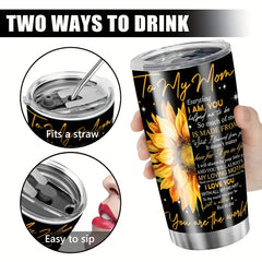 20oz Flower Pattern Insulated Water Bottle