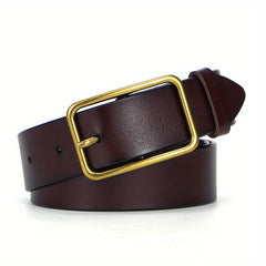 Men's Retro Leather Belt with Pin Buckle for Jeans Casual Pants
