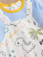 Cartoon Animal Print Baby Bodysuit