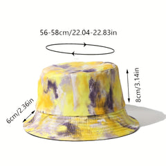 Unisex Abstract Ink Sunshade Bucket Hat Reversible Sun Hat for Outdoor Travel
