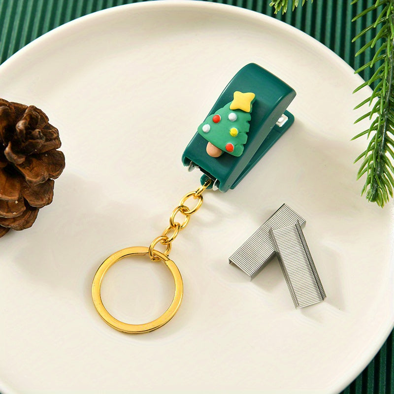 Christmas Mini Desktop Stapler Keychain