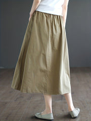 High Waist Midi Skirt Loose Casual Skirt Women's Clothing