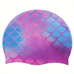 Unisex Mermaid Swim Cap Silicone Waterproof Shower Cap