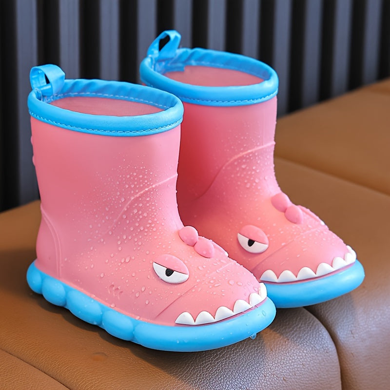JIAGEYA Boy's Pattern Rain Boots Comfy Non Slip Waterproof Shoes