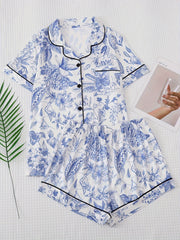 Floral Pajama Set Short Sleeve Top & Shorts