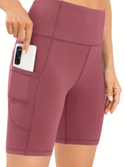 Women's High Rise Wide Band Waist Biker Shorts