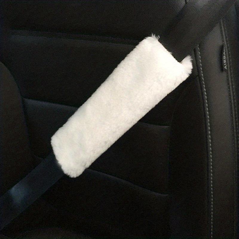 2pcs Fluffy Seat Belt Cover for Car