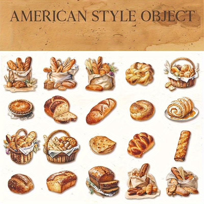 40pcs Vintage Retro Envelope Stickers Foodie Style for Journals Scrapbooking