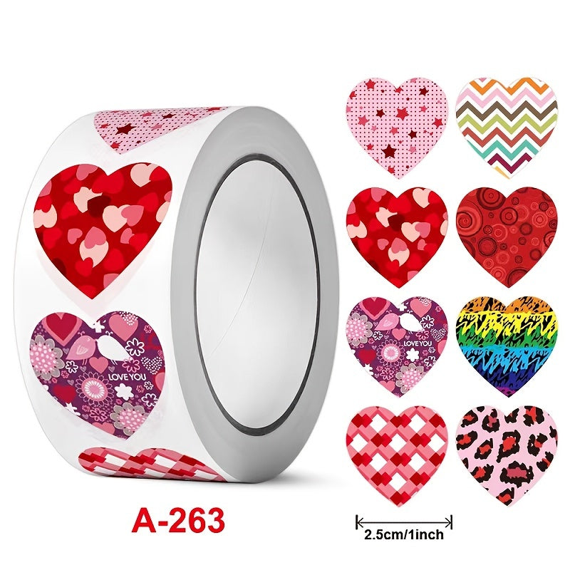 500pcs 1 inch Stickers - Gift Decoration Stickers - Crafts - 8 Patterns - Sealed