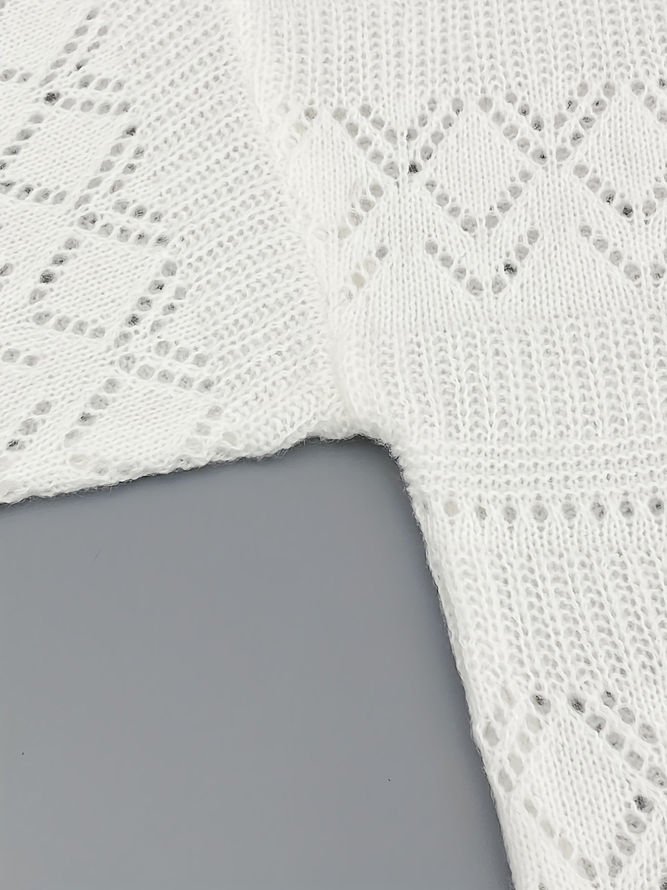 Solid Cut Out Open Front Cardigan Casual Half Sleeve Cardigan