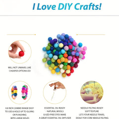 20pcs Felt Pom Poms 2 cm Wool Felt Balls Multiple Colors Bulk Small Puff
