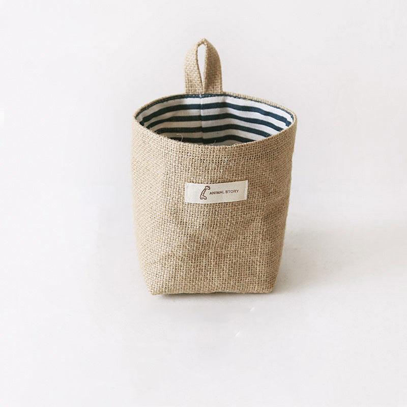 Wall Mounted Cotton And Linen Storage Bag Hanging Bag Dormitory Storage Bag