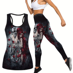 Women's Plus Size Halloween Sports Outfits Set