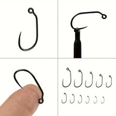 50pcs 60° Barbless Jig Hook High Carbon Steel Hooks For Perdigon Nymph Fly Tyin