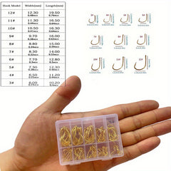 100pcs High Carbon Steel Barbed Fish Hooks Set with Hole in Tackle Box