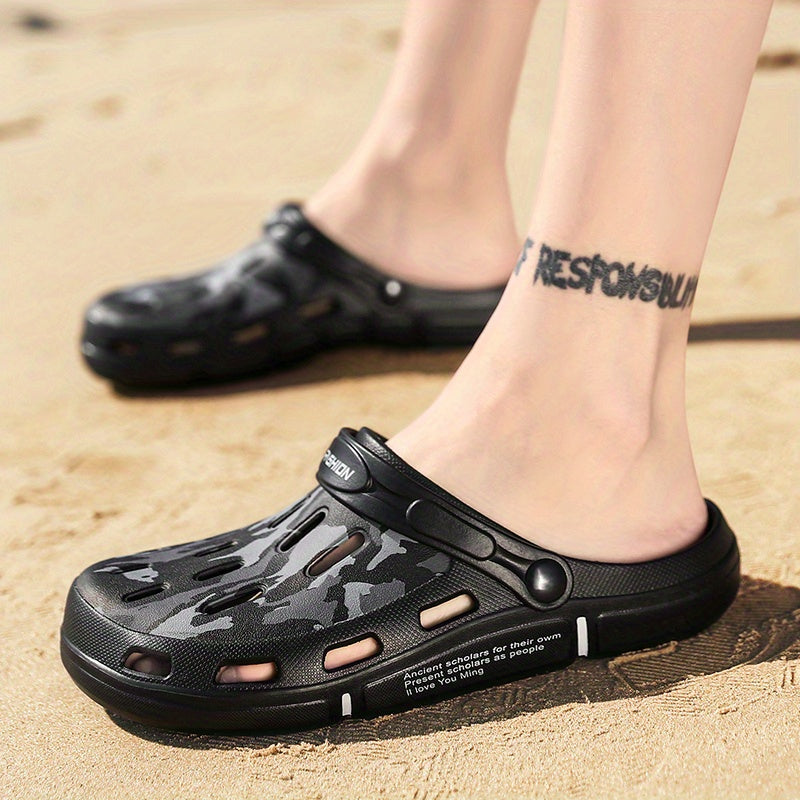 Men's Camo Lightweight Clogs Non Slip Garden Shoes