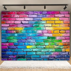 Colorful Brick Wall Backdrop for Events with Tripod Stand